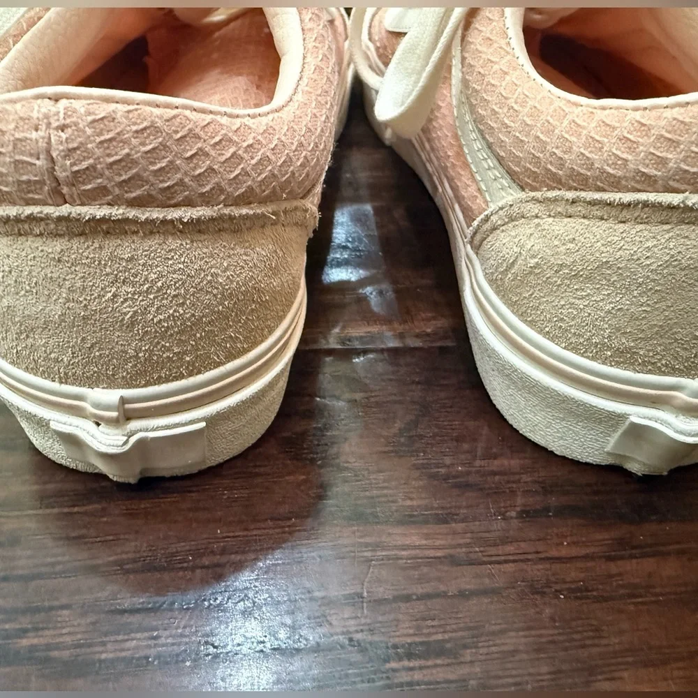 Vans Womens Pink Old Skool Woven Check Spanish Villa Suede Canvas Shoes Size 7.5 - Picture 6 of 13